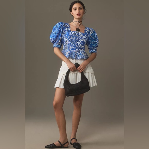 Farm Rio Tile Dream Short-Sleeve Blouse - Picture 4 of 8